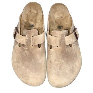 Birkenstock Boston Suede Clogs EU 41 US 10 women Beige Slip-On Sandals Men's 8